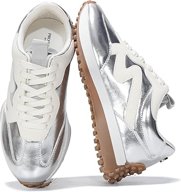 Trendy Sneakers for Women - Memory Foam and Non-Slip Comfortable Casual Ladies Shoes for Womens Fashion Sneakers - Lightweight Lace-up Shoes