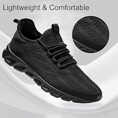 Mens Running Shoes Mesh Breathable Tennis Shoes Lightweight Walking Sneakers Comfortable for Gym