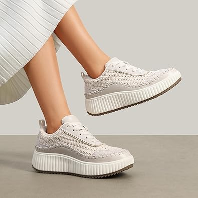 Women Chunky City Tweed Comfortable Casual Platform Fashion Sneaker